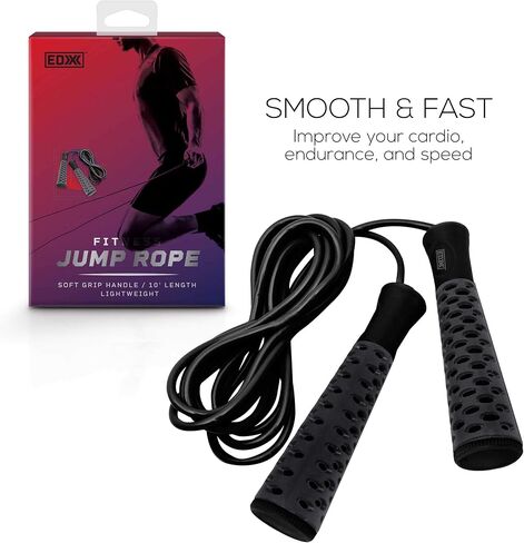 EDX Jump Rope for Fitness, Workout, Exersise - Tange-Free, Hand Grip | 10 ft in Saudi Arabia