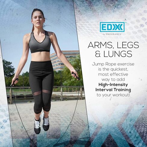 EDX Jump Rope for Fitness, Workout, Exersise - Tange-Free, Hand Grip | 10 ft in Saudi Arabia