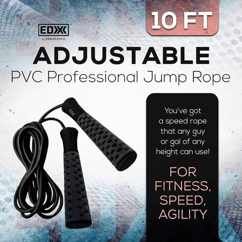 EDX Jump Rope for Fitness, Workout, Exersise - Tange-Free, Hand Grip | 10 ft in Saudi Arabia