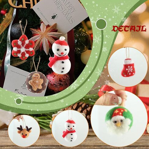 12 قطعة من الصوف اللباد شجرة عيد الميلاد الحلي شعر ثلاثي الأبعاد معلق زينة عيد الميلاد قصب الحلوى الزنجبيل رجل ثلج ورأى زينة عيد الميلاد في الأماكن المغلقة أو الهواء الطلق in Kuwait