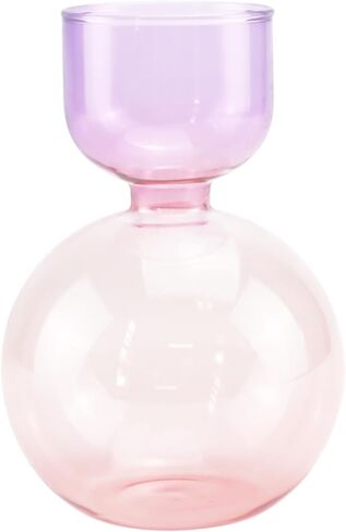 Glass Vases for Home Decor, Unique Flower Vase for Bouquet Morden vases for Tables Centerpieces, vase for Room, Living Room, Library, Office, Table, Entryway, Farmhouse (Purple and Pink) in Saudi Arabia