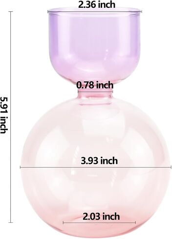 Glass Vases for Home Decor, Unique Flower Vase for Bouquet Morden vases for Tables Centerpieces, vase for Room, Living Room, Library, Office, Table, Entryway, Farmhouse (Purple and Pink) in Saudi Arabia