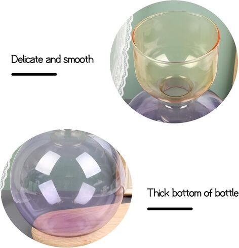 Glass Vases for Home Decor, Unique Flower Vase for Bouquet Morden vases for Tables Centerpieces, vase for Room, Living Room, Library, Office, Table, Entryway, Farmhouse (Purple and Pink) in Saudi Arabia