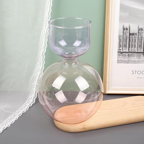 Glass Vases for Home Decor, Unique Flower Vase for Bouquet Morden vases for Tables Centerpieces, vase for Room, Living Room, Library, Office, Table, Entryway, Farmhouse (Purple and Pink) in Saudi Arabia
