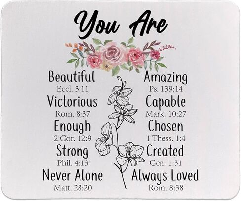 Bible Verse Mouse Pad, Christian Mouse Pad for Women, Funny Computer Office Mousepad for Laptop Desk, Square Mouse Pad 9.5x7.9 Inch in Saudi Arabia