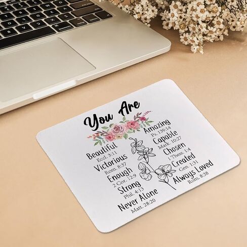 Bible Verse Mouse Pad, Christian Mouse Pad for Women, Funny Computer Office Mousepad for Laptop Desk, Square Mouse Pad 9.5x7.9 Inch in Saudi Arabia