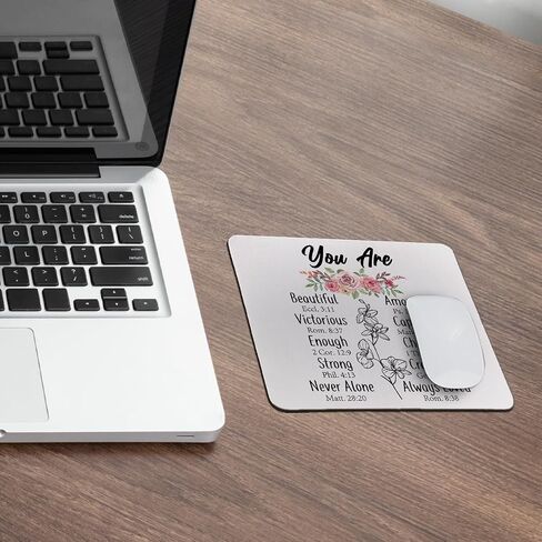 Bible Verse Mouse Pad, Christian Mouse Pad for Women, Funny Computer Office Mousepad for Laptop Desk, Square Mouse Pad 9.5x7.9 Inch in Saudi Arabia