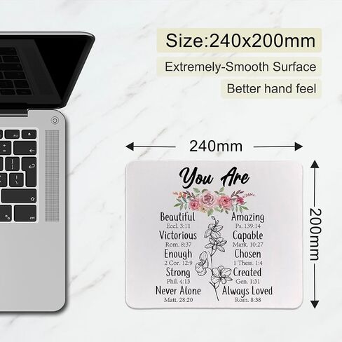 Bible Verse Mouse Pad, Christian Mouse Pad for Women, Funny Computer Office Mousepad for Laptop Desk, Square Mouse Pad 9.5x7.9 Inch in Saudi Arabia