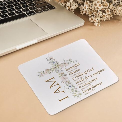 Bible Verse Mouse Pad, Christian Mouse Pad for Women, Funny Computer Office Mousepad for Laptop Desk, Square Mouse Pad 9.5x7.9 Inch in Saudi Arabia