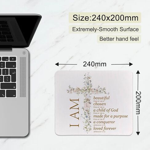 Bible Verse Mouse Pad, Christian Mouse Pad for Women, Funny Computer Office Mousepad for Laptop Desk, Square Mouse Pad 9.5x7.9 Inch in Saudi Arabia