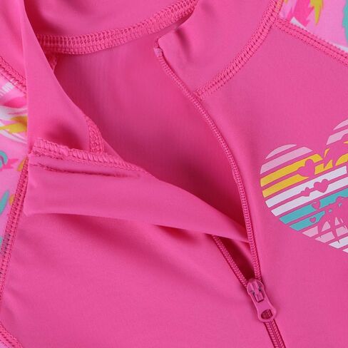 TFJH E Girls Short Sleeve Swimwear One Piece Bathing Suits UV 50+ Rash Guard Swimsuits 461 Navy Leaves Short 10A in Kuwait