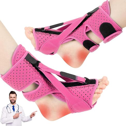 Plantar Fasciitis Night Splint: 2 Pack Upgrade 3 Straps Adjustable Planters Facetious Relief Brace for Women Men in Saudi Arabia