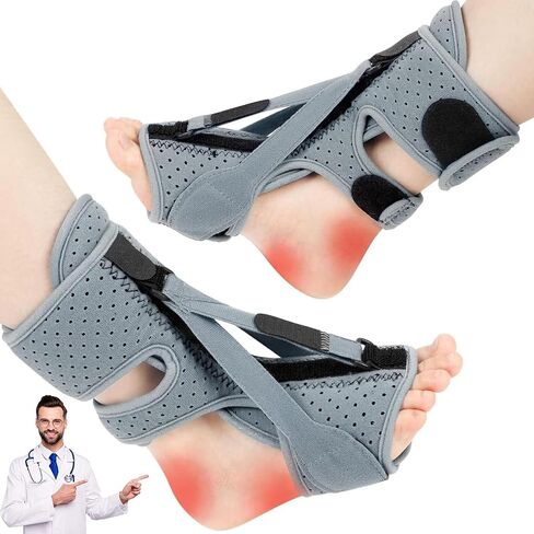 Plantar Fasciitis Night Splint: 2 Pack Upgrade 3 Straps Adjustable Planters Facetious Relief Brace for Women Men in Saudi Arabia