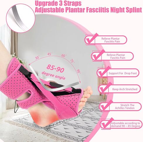 Plantar Fasciitis Night Splint: 2 Pack Upgrade 3 Straps Adjustable Planters Facetious Relief Brace for Women Men in Saudi Arabia
