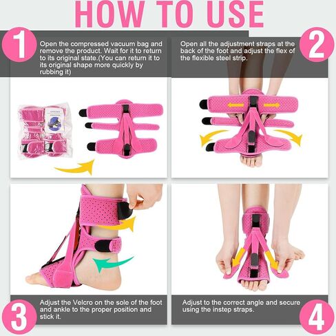 Plantar Fasciitis Night Splint: 2 Pack Upgrade 3 Straps Adjustable Planters Facetious Relief Brace for Women Men in Saudi Arabia