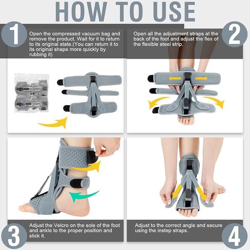 Plantar Fasciitis Night Splint: 2 Pack Upgrade 3 Straps Adjustable Planters Facetious Relief Brace for Women Men in Saudi Arabia