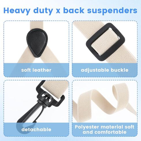 Aster Black Suspenders Men 3 Swivel Hooks Hidden Suspenders Adjustable Straps Men's Suspenders for Jeans, Formal Pants, Shorts in Saudi Arabia