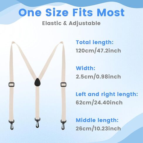 Aster Black Suspenders Men 3 Swivel Hooks Hidden Suspenders Adjustable Straps Men's Suspenders for Jeans, Formal Pants, Shorts in Saudi Arabia