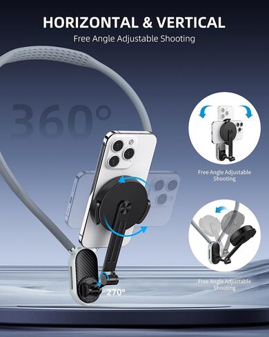 POV Neck Phone Holder for Recording, Neck Tripod for Phones Hands Free Cellphone Chest Mount Stand Compatible with iPhone Samsung Galaxy Motorola Pixel All Phones in Saudi Arabia
