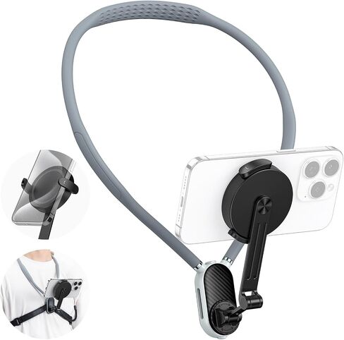 POV Neck Phone Holder for Recording, Neck Tripod for Phones Hands Free Cellphone Chest Mount Stand Compatible with iPhone Samsung Galaxy Motorola Pixel All Phones in Saudi Arabia