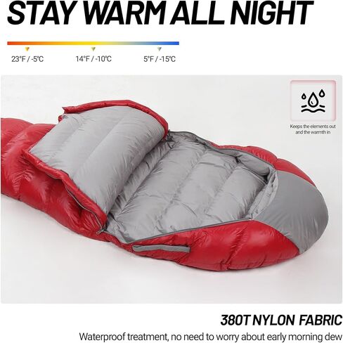 حقيبة نوم للأمهات للطقس البارد وخفيفة للغاية وحقيبة الظهر والمشي لمسافات طويلة والتخييم وحقيبة النوم 0 درجة in Kuwait