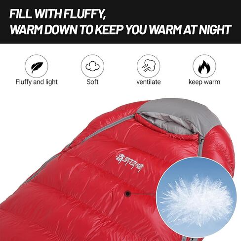 حقيبة نوم للأمهات للطقس البارد وخفيفة للغاية وحقيبة الظهر والمشي لمسافات طويلة والتخييم وحقيبة النوم 0 درجة in Kuwait
