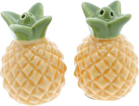 Pineapple Salt and Pepper Shakers Tropical Fruit Shaped Kitchen Decor, Seasoning Holder, 2 1/2 Inches in Saudi Arabia