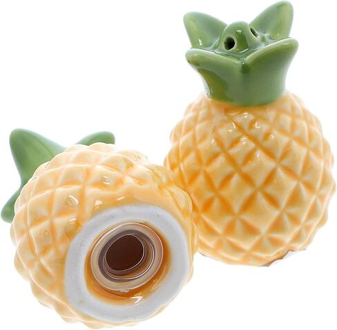 Pineapple Salt and Pepper Shakers Tropical Fruit Shaped Kitchen Decor, Seasoning Holder, 2 1/2 Inches in Saudi Arabia