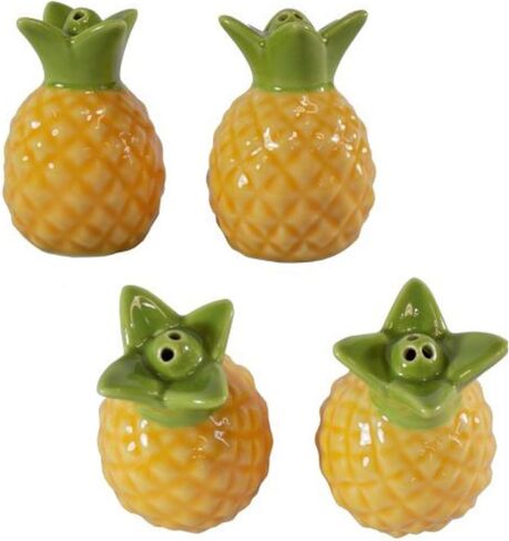 Pineapple Salt and Pepper Shakers Tropical Fruit Shaped Kitchen Decor, Seasoning Holder, 2 1/2 Inches in Saudi Arabia
