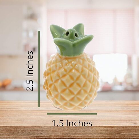 Pineapple Salt and Pepper Shakers Tropical Fruit Shaped Kitchen Decor, Seasoning Holder, 2 1/2 Inches in Saudi Arabia