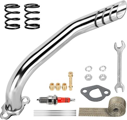 Exhaust Pipe Header Kit Compatible with Predator 212 196cc 224cc Non Hemi Coleman Mini Bike CT200U BT200X B200R CT200U-EX KT196 Go Kart Axis M200 GX160 Clone Engine Minibike Performance Parts in Kuwait
