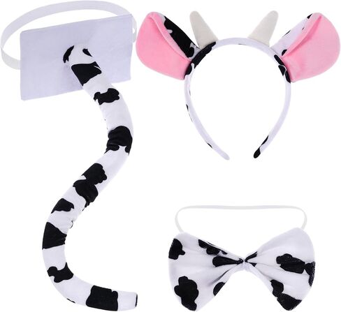 3 Pieces Dog Costume Set Dog Ears Headband Bow tie and Tail Animal Costume Accessories for Kids Adults Halloween Dress Up Party in Saudi Arabia