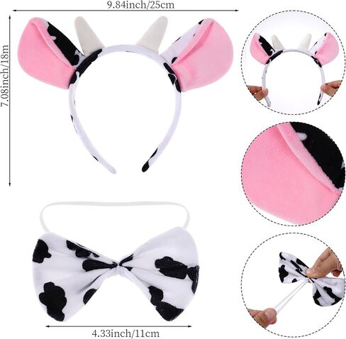 3 Pieces Dog Costume Set Dog Ears Headband Bow tie and Tail Animal Costume Accessories for Kids Adults Halloween Dress Up Party in Saudi Arabia