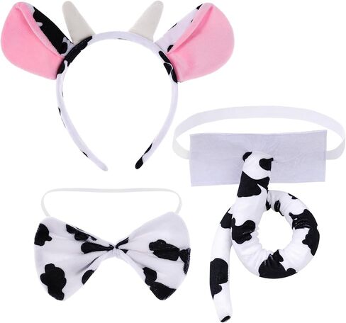 3 Pieces Dog Costume Set Dog Ears Headband Bow tie and Tail Animal Costume Accessories for Kids Adults Halloween Dress Up Party in Saudi Arabia
