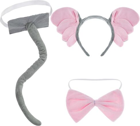 3 Pieces Dog Costume Set Dog Ears Headband Bow tie and Tail Animal Costume Accessories for Kids Adults Halloween Dress Up Party in Saudi Arabia