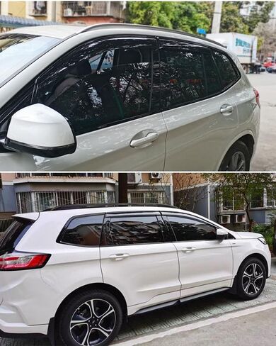 Vesul Compatible with Kia K5 K-5 GT line 2024-2021 2024 Accessories PC Tape on Window Deflector Rain Guard Window Visor Shield 304 Stainless Steel Trim Smoke Black in Saudi Arabia