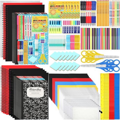 88 Pcs School Supplies Kit for Kid Bulk Back to School Supplies set Classroom Elementary Essential Bundle for Student Girl Boy, includes Pencil Pen Crayon File Folder Notebook and Much More in Saudi Arabia