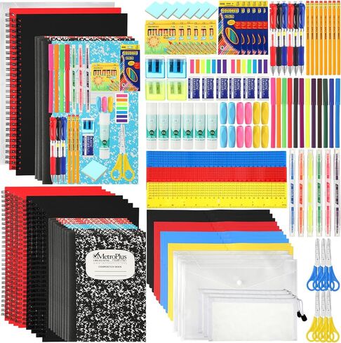88 Pcs School Supplies Kit for Kid Bulk Back to School Supplies set Classroom Elementary Essential Bundle for Student Girl Boy, includes Pencil Pen Crayon File Folder Notebook and Much More in Saudi Arabia