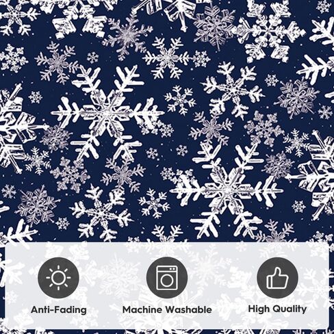Artoid Mode Navy Blue Snowflakes Christmas Area Rug, Xmas Winter Home Decor Low-Profile Non-Slip Washable Runner Rug for Entryway Bedroom Living Room Laundry Room Indoor 2x6 Feet in Saudi Arabia