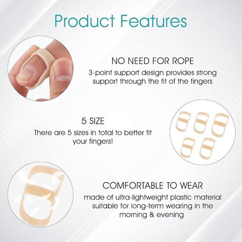 10Pcs Oval Finger Splints & Sleeves Kit, 5 Graduated Finger Splint & 5 Finger Sleeves, Finger Splints for Arthritis, Mallet Finger Splint for Thumb Middle Ring Index Pinky(Size 5,6,7,8,9) in Saudi Arabia