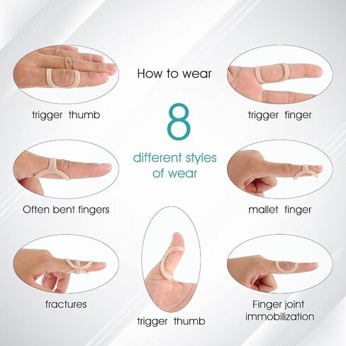 10Pcs Oval Finger Splints & Sleeves Kit, 5 Graduated Finger Splint & 5 Finger Sleeves, Finger Splints for Arthritis, Mallet Finger Splint for Thumb Middle Ring Index Pinky(Size 5,6,7,8,9) in Saudi Arabia