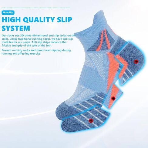 Dohia Womens Ankle Socks Athletic Cushioned Anti-blister Low Cut Comfort Breathable Performance Athletic Socks D3-NSDW in Kuwait