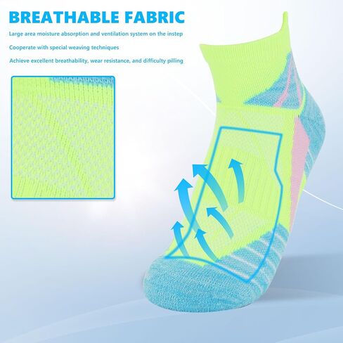 Dohia Womens Ankle Socks Athletic Cushioned Anti-blister Low Cut Comfort Breathable Performance Athletic Socks D3-NSDW in Kuwait
