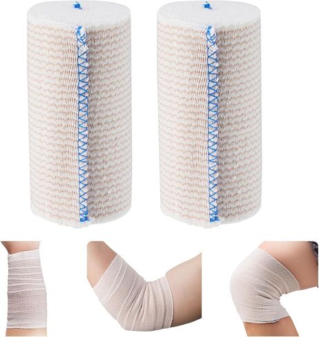 2Rolls 4Inch Elastic Bandage Wrap Compression Bandage,Wide Bandages Large Size Elastic Bandage with Velcro，Sports Wrap for Ankle Wrap Foot Wrap Leg Wraps Hand Wrap for Sprained in Kuwait