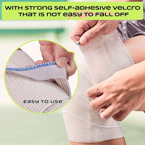 2Rolls 4Inch Elastic Bandage Wrap Compression Bandage,Wide Bandages Large Size Elastic Bandage with Velcro，Sports Wrap for Ankle Wrap Foot Wrap Leg Wraps Hand Wrap for Sprained in Kuwait