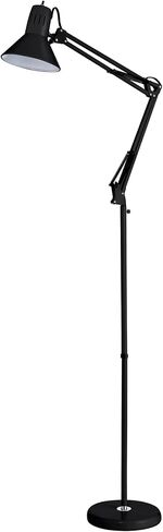 مصباح مكتب Bostitch Office VLF100 LED بذراع متأرجح مع مشبك تثبيت، يصل إلى 36 بوصة، يتضمن لمبة LED، أسود in Kuwait