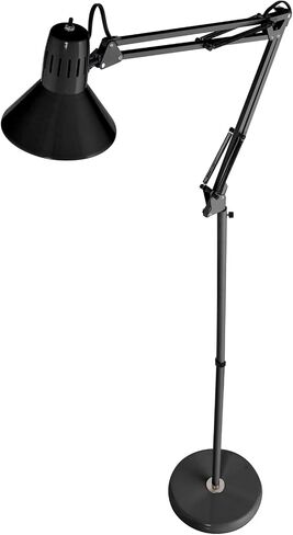 مصباح مكتب Bostitch Office VLF100 LED بذراع متأرجح مع مشبك تثبيت، يصل إلى 36 بوصة، يتضمن لمبة LED، أسود in Kuwait