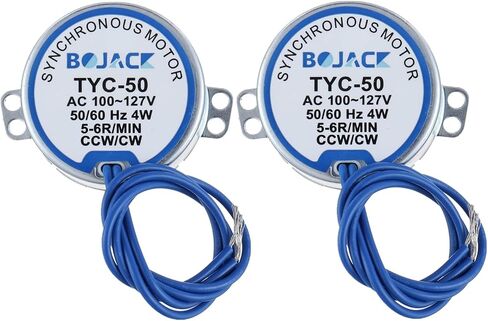BOJACK 2PCS Synchronous Motor AC100~127V Volt 50/60HZ 4W 5-6RPM/MIN CW/CCW Turntable Motor for Electric, Crafts Tumbler, Model or Cup Turner Motor in Kuwait