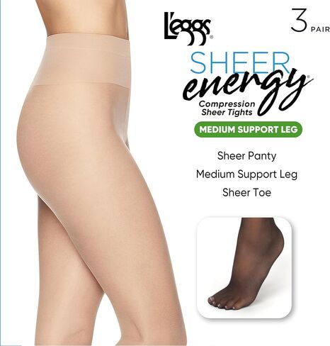 L'eggs Women's Energy 3 Pack All Sheer Panty Hose in Saudi Arabia