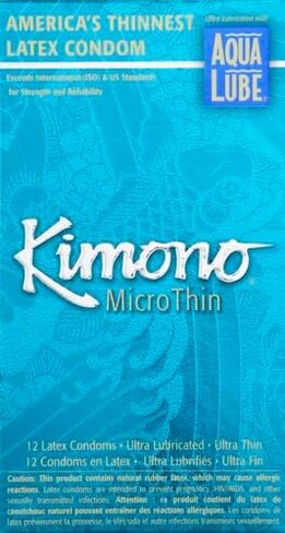 Kimono MicroThin Condoms - Premium Lubricated Natural Latex Condoms, Thinnest Condoms, Vegan-Friendly, No Latex Odor - Thin, Strong, and Extra Sensitive - Pack of 3 in Saudi Arabia